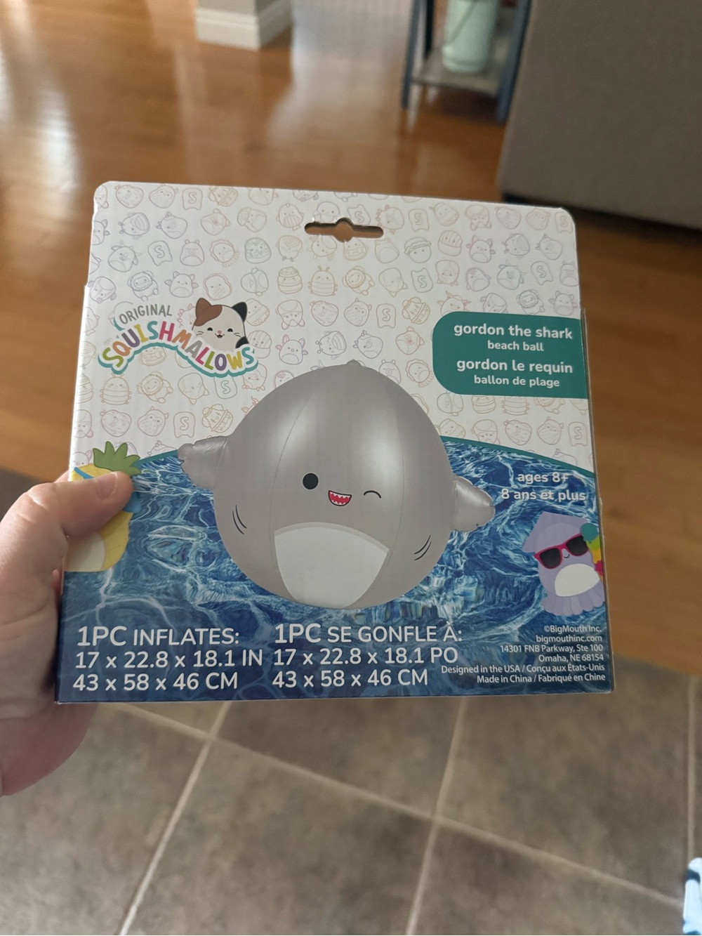 Original Squishmallows Gordon the Shark Inflatable Beach Ball